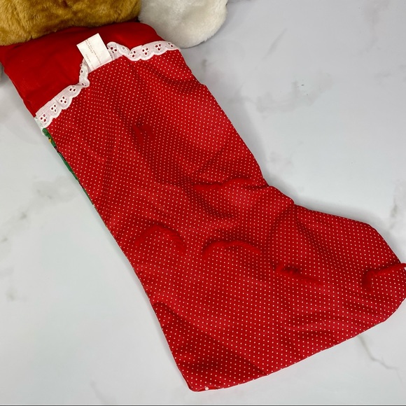 Vintage Smithy BASSET HOUND Dog Christmas Stocking Plush Quilted Patchwork 23” - Picture 10 of 12